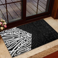 Black New Zealand Puhoro Maori Tattoo Rubber Doormat LT14 - Polynesian Pride