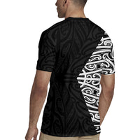 Black New Zealand Puhoro Maori Tattoo Rugby Jersey LT14 - Polynesian Pride