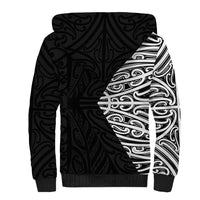 Black New Zealand Puhoro Maori Tattoo Sherpa Hoodie LT14 - Polynesian Pride