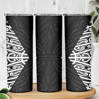 Black New Zealand Puhoro Maori Tattoo Skinny Tumbler LT14 - Polynesian Pride