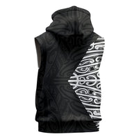 Black New Zealand Puhoro Maori Tattoo Sleeveless Zip Hoodie LT14 - Polynesian Pride