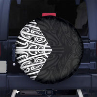Black New Zealand Puhoro Maori Tattoo Spare Tire Cover LT14 No hole Black - Polynesian Pride