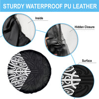 Black New Zealand Puhoro Maori Tattoo Spare Tire Cover LT14 - Polynesian Pride