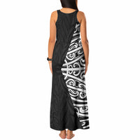 Black New Zealand Puhoro Maori Tattoo Tank Maxi Dress LT14 - Polynesian Pride