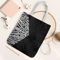 Black New Zealand Puhoro Maori Tattoo Tote Bag LT14 White Strap One Size Black - Polynesian Pride