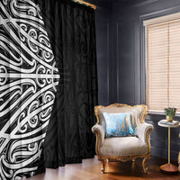 Black New Zealand Puhoro Maori Tattoo Window Curtain LT14 - Polynesian Pride