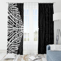 Black New Zealand Puhoro Maori Tattoo Window Curtain LT14 - Polynesian Pride