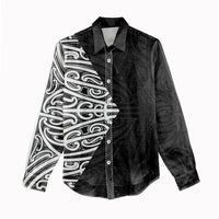 Black New Zealand Puhoro Maori Tattoo Women Casual Shirt LT14 - Polynesian Pride
