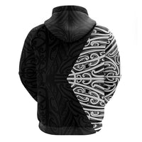 Black New Zealand Puhoro Maori Tattoo Zip Hoodie LT14 - Polynesian Pride
