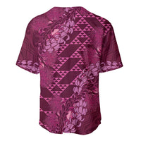 Pink Aloha Hawaii Baseball Jersey Hawaiian Kakau Ohia Lehua Lei - Polynesian Pride
