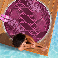 Pink Aloha Hawaii Beach Blanket Hawaiian Kakau Ohia Lehua Lei - Polynesian Pride