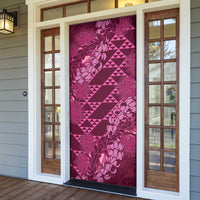Pink Aloha Hawaii Door Cover Hawaiian Kakau Ohia Lehua Lei - Polynesian Pride