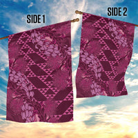 Pink Aloha Hawaii Garden Flag Hawaiian Kakau Ohia Lehua Lei - Polynesian Pride