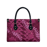 Pink Aloha Hawaii Leather Bag Hawaiian Kakau Ohia Lehua Lei - Polynesian Pride