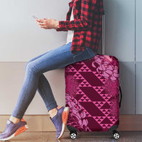 Pink Aloha Hawaii Luggage Cover Hawaiian Kakau Ohia Lehua Lei - Polynesian Pride