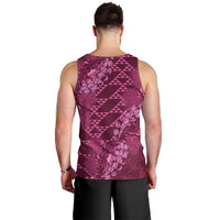 Pink Aloha Hawaii Men Tank Top Hawaiian Kakau Ohia Lehua Lei - Polynesian Pride