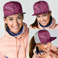 Pink Aloha Hawaii Mesh Trucker Cap Hawaiian Kakau Ohia Lehua Lei LT14 - Polynesian Pride