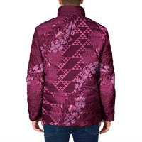 Pink Aloha Hawaii Padded Jacket Hawaiian Kakau Ohia Lehua Lei - Polynesian Pride