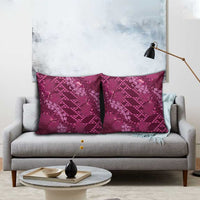 Pink Aloha Hawaii Pillow Cover Hawaiian Kakau Ohia Lehua Lei - Polynesian Pride