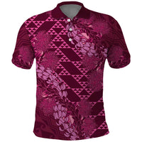 Pink Aloha Hawaii Polo Shirt Hawaiian Kakau Ohia Lehua Lei LT14 Pink - Polynesian Pride