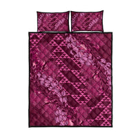 Pink Aloha Hawaii Quilt Bed Set Hawaiian Kakau Ohia Lehua Lei - Polynesian Pride