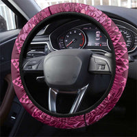 Pink Aloha Hawaii Steering Wheel Cover Hawaiian Kakau Ohia Lehua Lei - Polynesian Pride