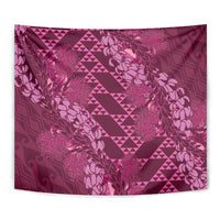 Pink Aloha Hawaii Tapestry Hawaiian Kakau Ohia Lehua Lei - Polynesian Pride