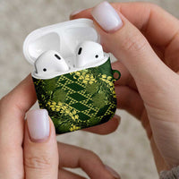 Green Aloha Hawaii AirPods Case Hawaiian Kakau Ohia Lehua Lei - Polynesian Pride