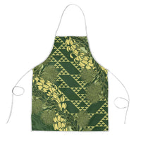 Green Aloha Hawaii Apron Hawaiian Kakau Ohia Lehua Lei - Polynesian Pride