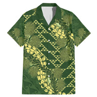 Green Aloha Hawaii Family Matching Mermaid Dress and Hawaiian Shirt Hawaiian Kakau Ohia Lehua Lei - Polynesian Pride