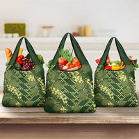 Green Aloha Hawaii Grocery Bag Hawaiian Kakau Ohia Lehua Lei - Polynesian Pride