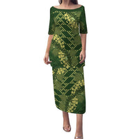 Green Aloha Hawaii Puletasi Hawaiian Kakau Ohia Lehua Lei - Polynesian Pride