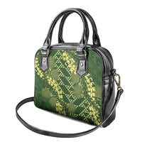 Green Aloha Hawaii Shoulder Handbag Hawaiian Kakau Ohia Lehua Lei - Polynesian Pride