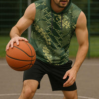 Green Aloha Hawaii Sleeveless Hoodie Hawaiian Kakau Ohia Lehua Lei - Polynesian Pride