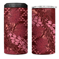 Maroon Aloha Hawaii 4 in 1 Can Cooler Tumbler Hawaiian Kakau Ohia Lehua Lei LT14 One Size: 16 oz Maroon - Polynesian Pride