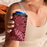 Maroon Aloha Hawaii 4 in 1 Can Cooler Tumbler Hawaiian Kakau Ohia Lehua Lei LT14 - Polynesian Pride