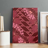 Maroon Aloha Hawaii Canvas Wall Art Hawaiian Kakau Ohia Lehua Lei - Polynesian Pride