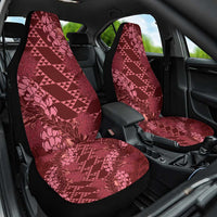 Maroon Aloha Hawaii Car Seat Cover Hawaiian Kakau Ohia Lehua Lei - Polynesian Pride