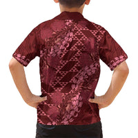 Maroon Aloha Hawaii Hawaiian Shirt Hawaiian Kakau Ohia Lehua Lei - Polynesian Pride