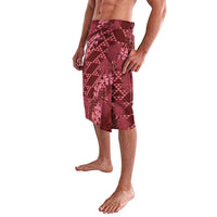 Maroon Aloha Hawaii Lavalava Hawaiian Kakau Ohia Lehua Lei - Polynesian Pride