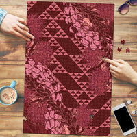 Maroon Aloha Hawaii Puzzle Hawaiian Kakau Ohia Lehua Lei - Polynesian Pride