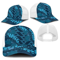 Naval Night Aloha Hawaii Baseball Net Cap Hawaiian Kakau Ohia Lehua Lei LT14 - Polynesian Pride