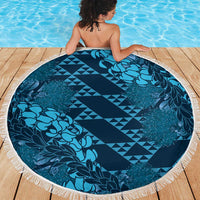 Naval Night Aloha Hawaii Beach Blanket Hawaiian Kakau Ohia Lehua Lei - Polynesian Pride
