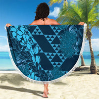 Naval Night Aloha Hawaii Beach Blanket Hawaiian Kakau Ohia Lehua Lei - Polynesian Pride