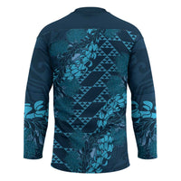 Naval Night Aloha Hawaii Hockey Jersey Hawaiian Kakau Ohia Lehua Lei LT14 - Polynesian Pride