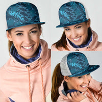Naval Night Aloha Hawaii Mesh Trucker Cap Hawaiian Kakau Ohia Lehua Lei LT14 - Polynesian Pride