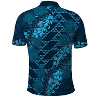 Naval Night Aloha Hawaii Polo Shirt Hawaiian Kakau Ohia Lehua Lei LT14 - Polynesian Pride
