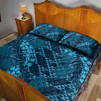 Naval Night Aloha Hawaii Quilt Bed Set Hawaiian Kakau Ohia Lehua Lei - Polynesian Pride