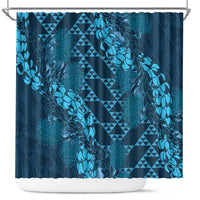 Naval Night Aloha Hawaii Shower Curtain Hawaiian Kakau Ohia Lehua Lei - Polynesian Pride