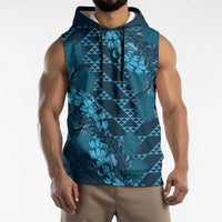 Naval Night Aloha Hawaii Sleeveless Hoodie Hawaiian Kakau Ohia Lehua Lei - Polynesian Pride